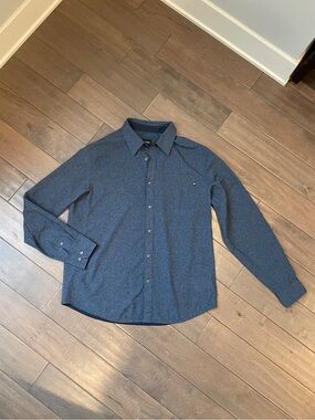 Marmot Aerobora Blue Heather Vented Technical Hiking Shirt - Size Large